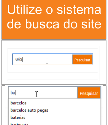 Utilize o sistema de busca do site