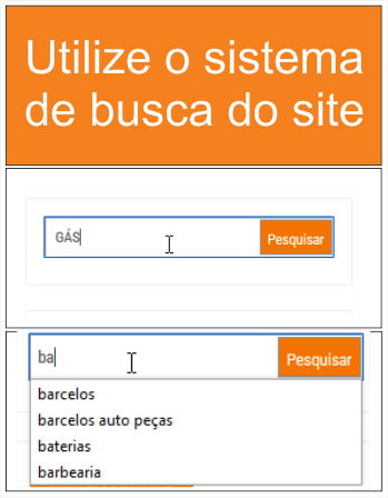 Utilize o sistema de busca do site