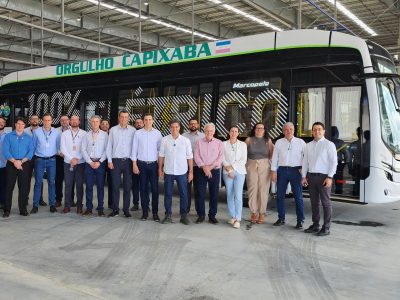 Montadora entrega primeiro ônibus elétrico produzido em São Mateus (ES)