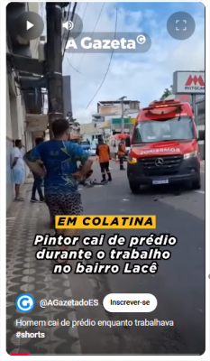 Homem cai de prédio enquanto trabalhava em Colatina